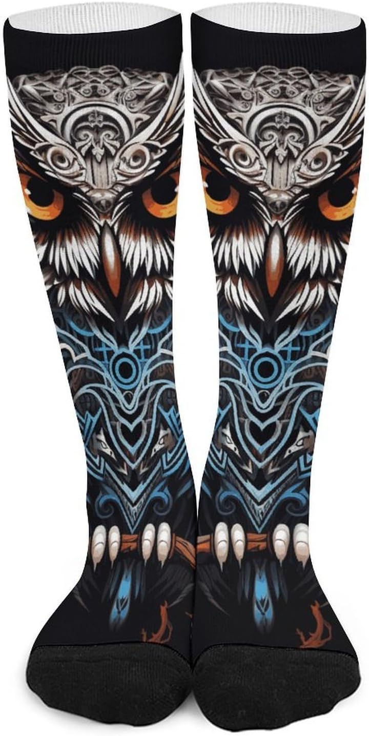 Knee High Socks Owl Long Tube Boot Seamless Toe