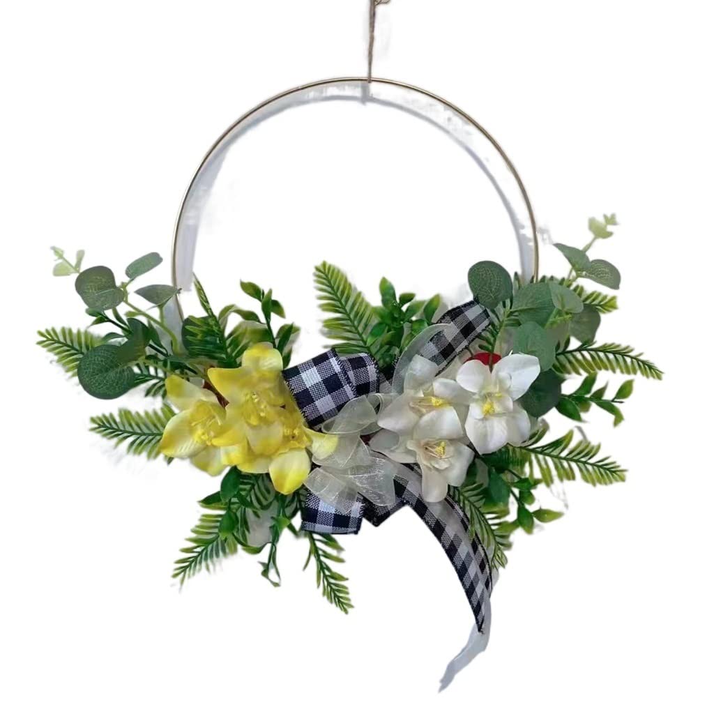Couronne verte simulée suspension de porte et décoration murale maison