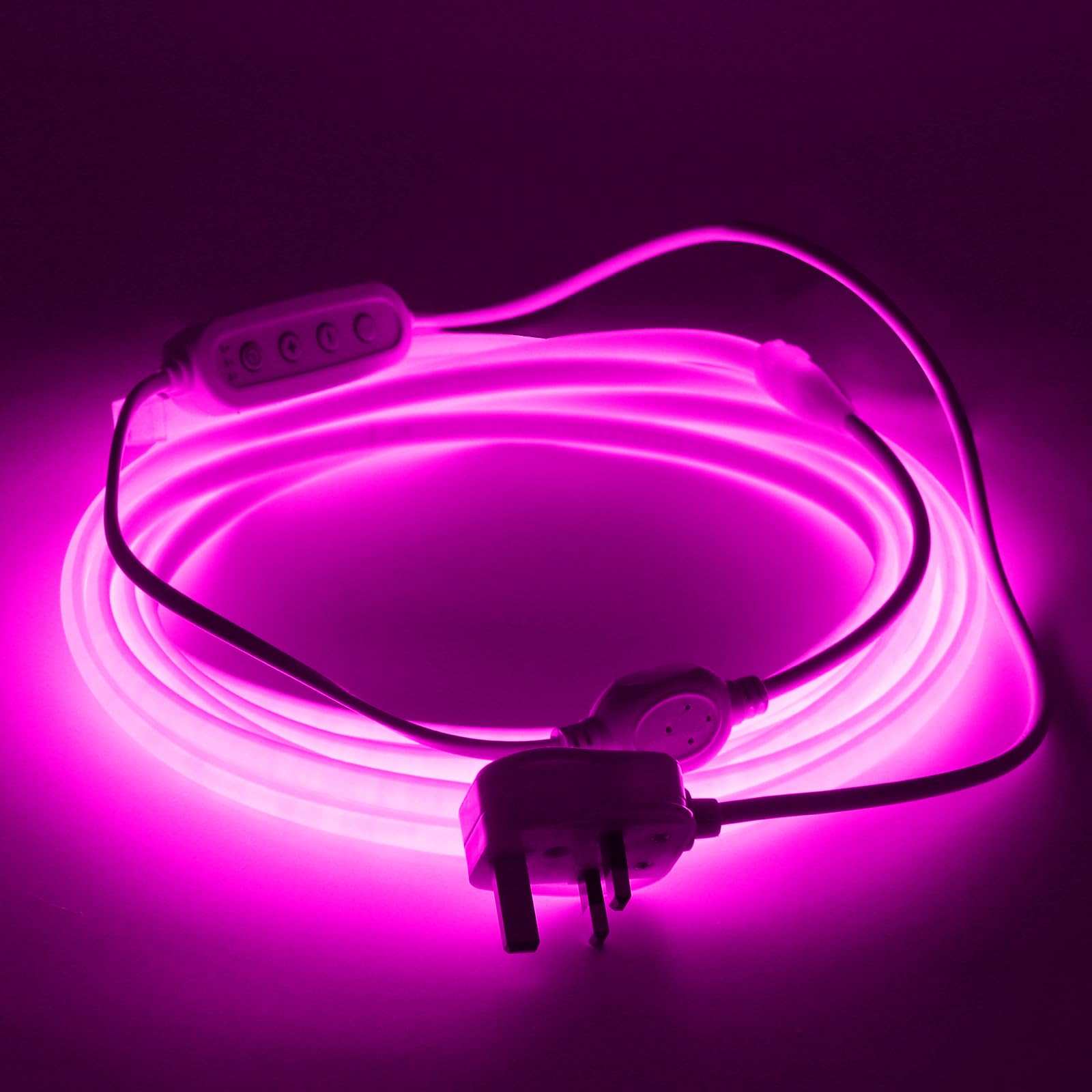 Wisada 220V Dimmable Timer COB LED Neon Strip [13M, Purple], IP65 Waterproof Flexible, 288 LEDs/M Cuttable FCOB LED Strip CRI90+, Home and Store Decoration