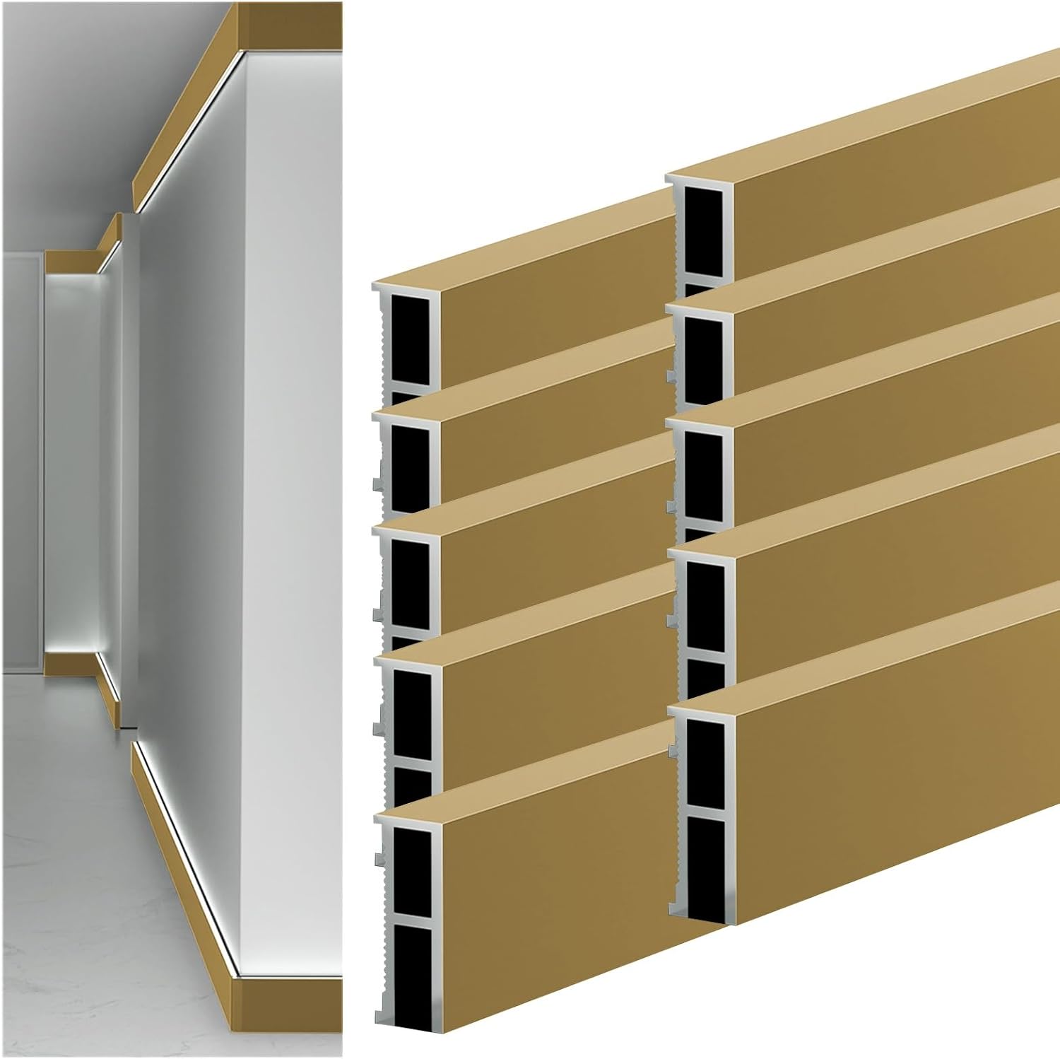 HAIXHX Aluminum Channel Baseboard 10 Pcs Aluminum Channel Baseboard for ...