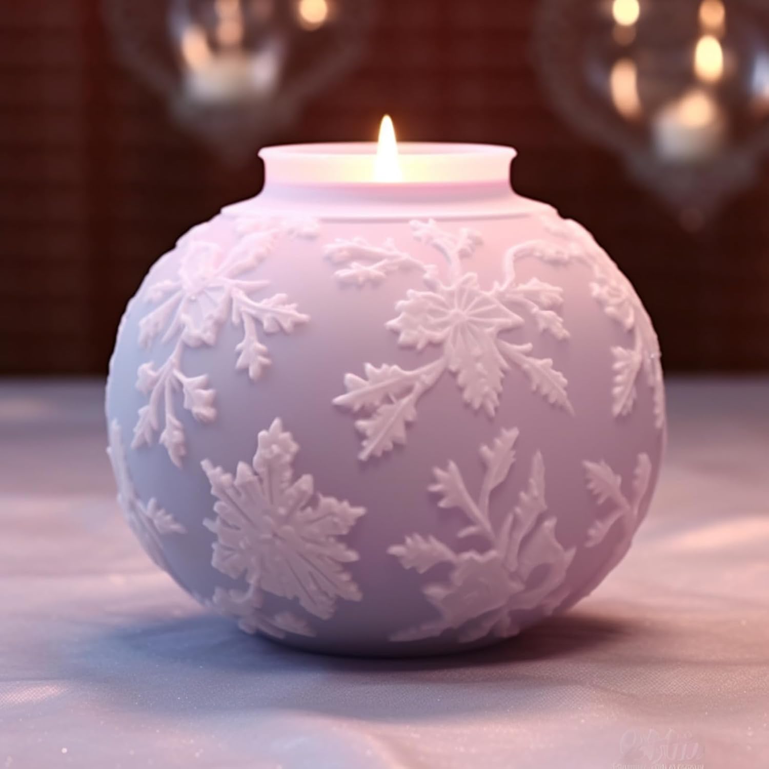 Christmas Ball Silicone Candle Mould, 4Pcs Christmas Ball Silicone Molds for Candle Soap Christmas Decoration, Plaster Ornaments, Chocolates, Epoxy Resin