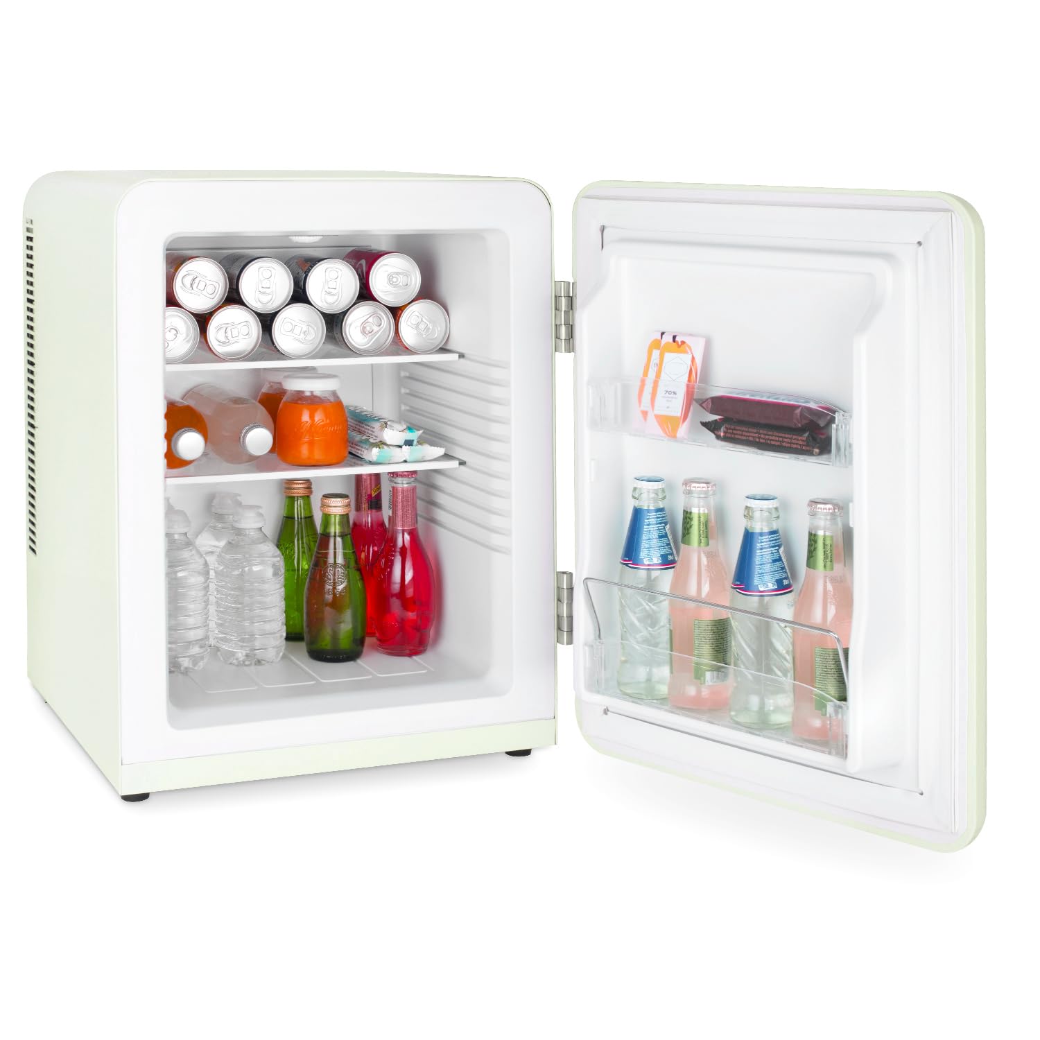 H.Koenig Mini Bar Vintage 31L TOAD7, Mini Frigo de Chambre Compact, Aliments, Boissons, Cosmétiques, Design vintage, Température réglable 6°-15°C, 24 dB, Couleur Vert