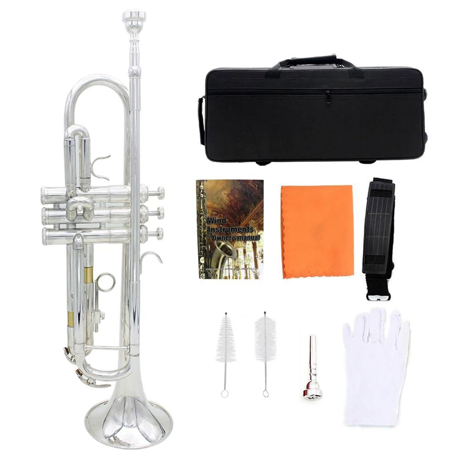 Standard Trompeten Bb B Flache Trompete Messing Material Trompete Professionelles Musikinstrument Mit Koffer Handschuhe Strap