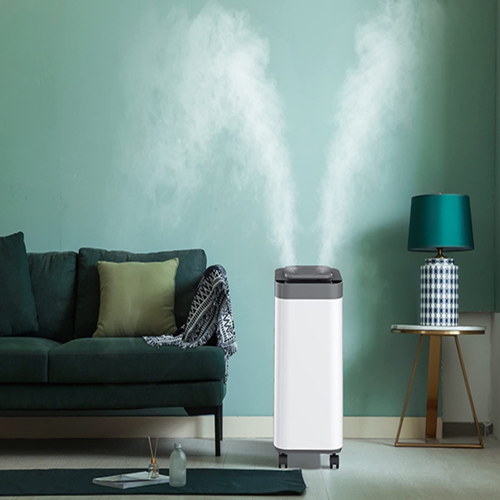 Umidificatore, Umidificatore Portatile di Grande capacità da 13 Litri con Funzione Ultra silenziosa e di spegnimento Automatico per casa, Cucina, Camera da Letto, Bagno