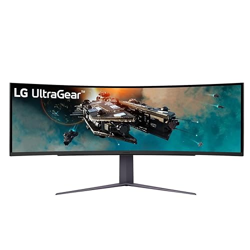 LG 49" UltraGear DQHD (5120x1440) Curved Gaming Monitor, 240Hz, 1ms, VESA DisplayHDR 1000, HDMI 2.1, DisplayPort, 4-Pole HP Out DTS HP:X, AMD FreeSync Premium Pro, Tilt/Swivel/Height Stand, Black - 49 Inch - 240Hz
