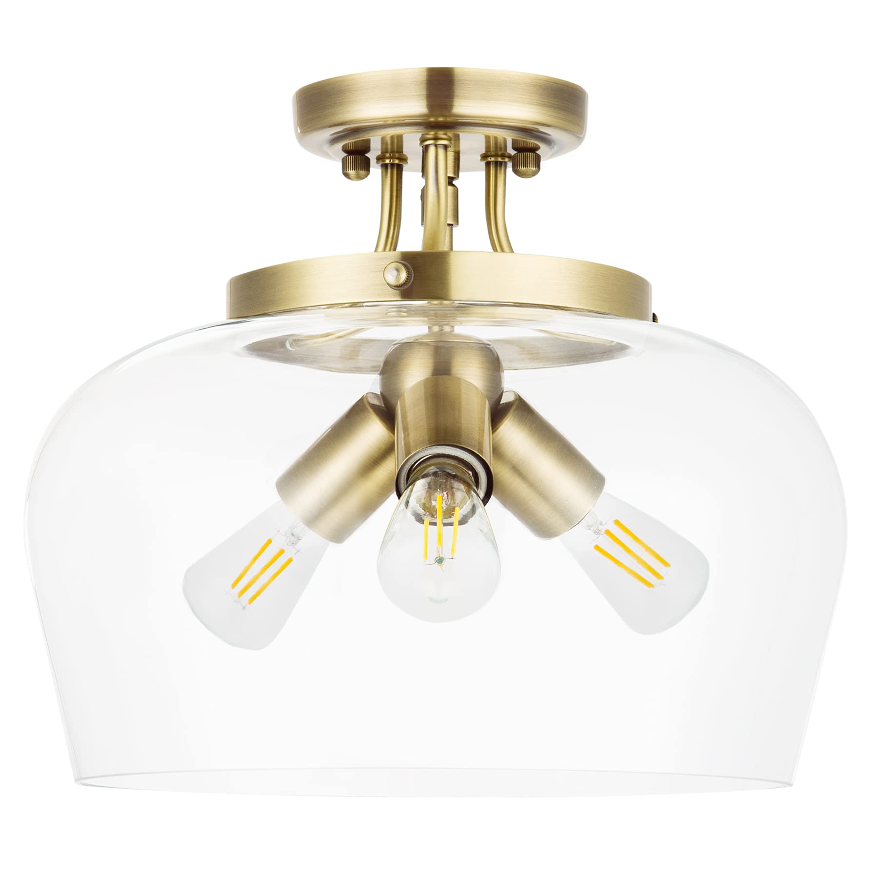 Buy MidCentury Modern Semi Flush Mount Ceiling Light, Gold Ceiling