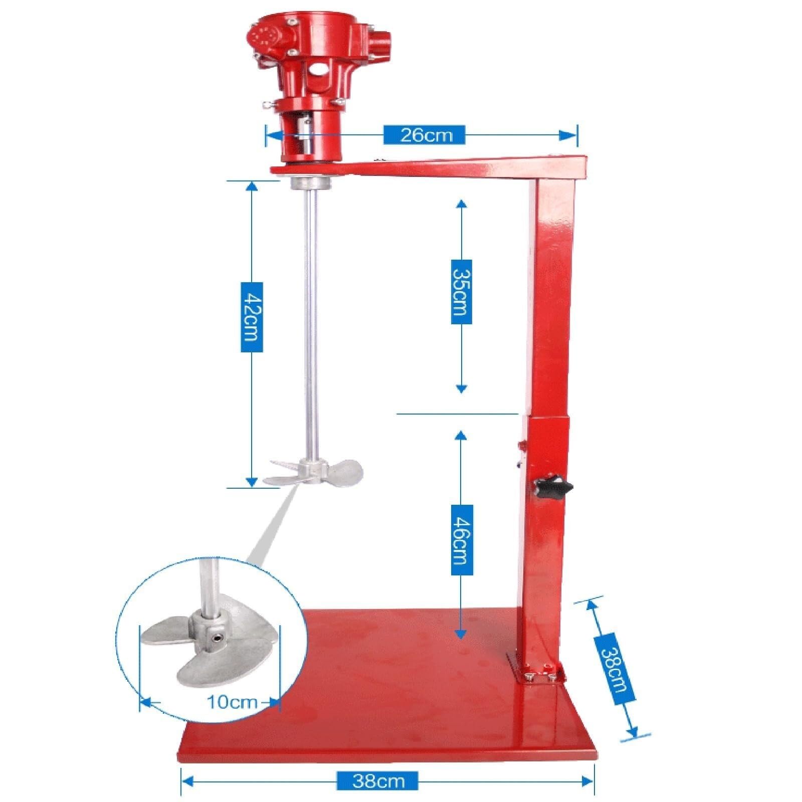 Miscelatore Pneumatico per Vernici da 5 galloni, agitatore ad Aria da Tavolo da 1500r-2600r/min, con Supporto, per miscelare intonaco/Vernice/Malta/Colla(