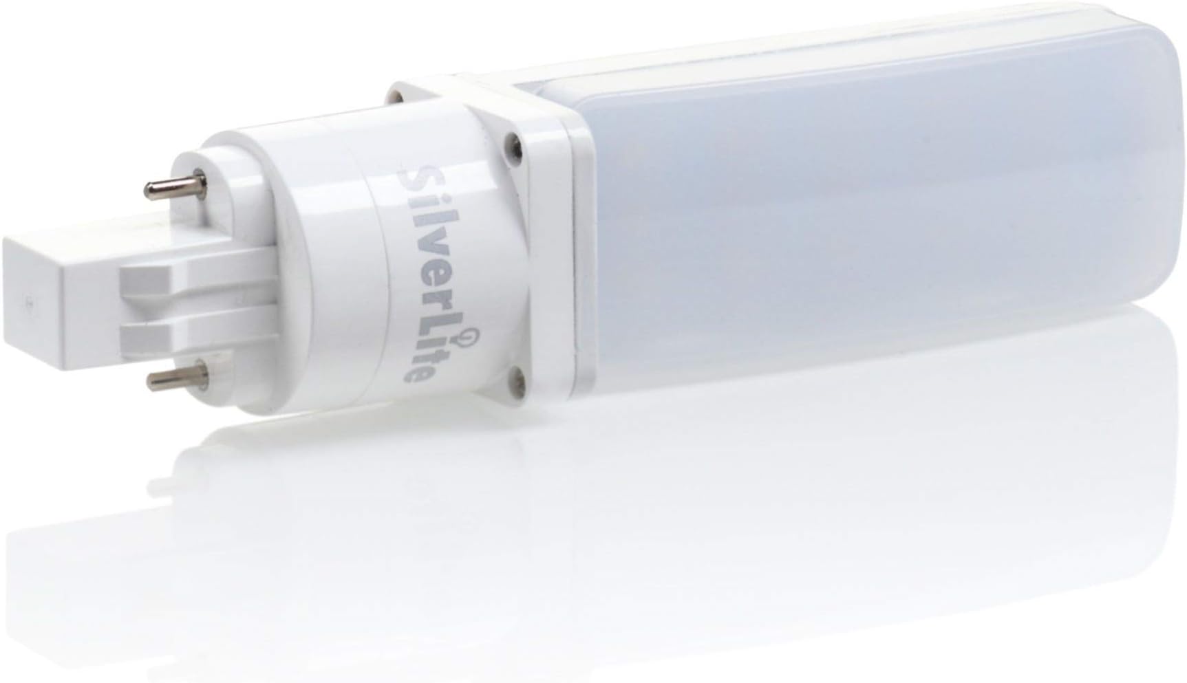 Silverlite [Plug&Play] 5w LED PL Bulb GX23-2 Pin Base,13w CFL Equivalent,500LM,Daylight Natural White(4000k),Driven by 120-277V and CFL Ballast,Horizontal Recessed,180° Rotatable,UL Listed