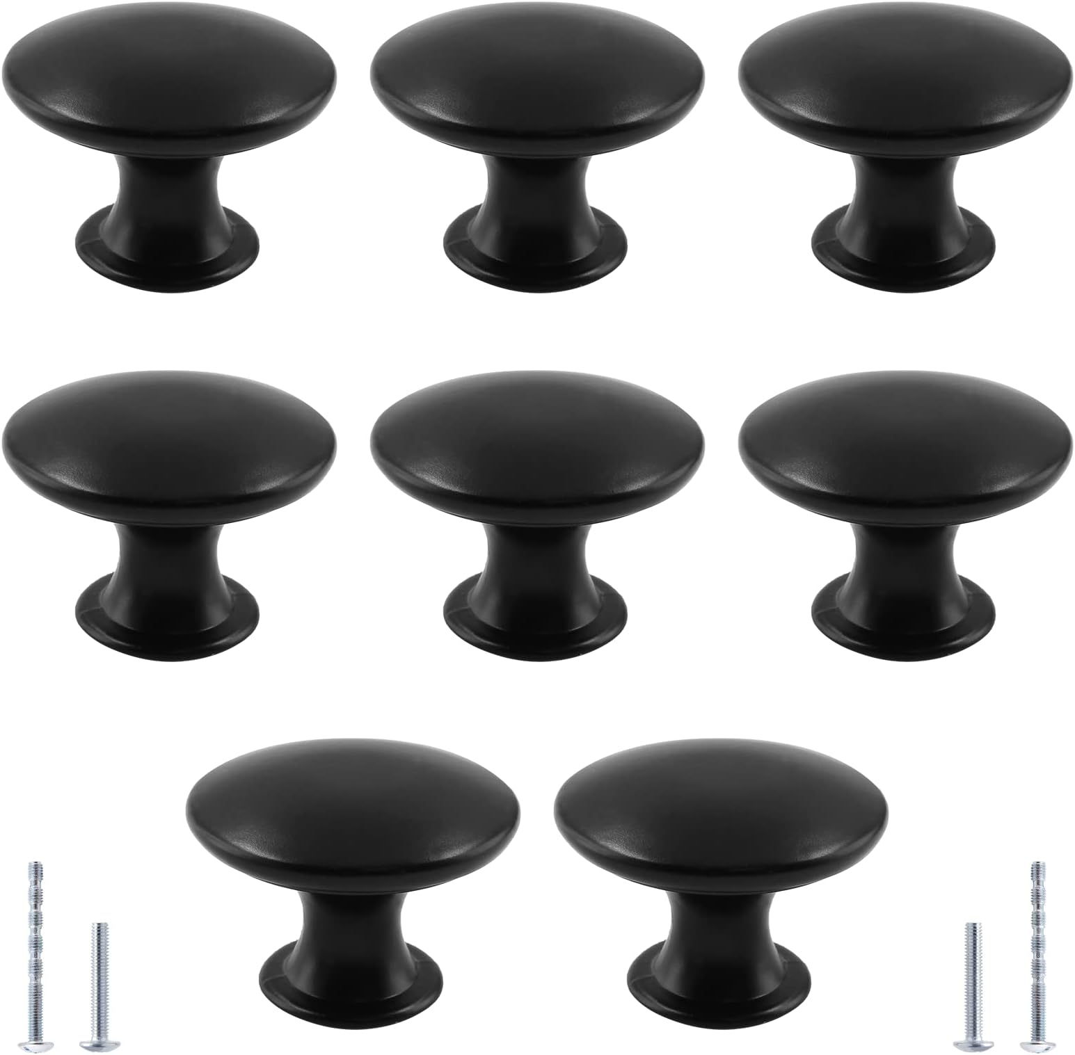8Pcs Antique Black Kitchen Cabinet Knobs Handle Pulls, 1.16 Inch Vintage Round Drawer Knob Pulls for Dresser, Cupboard, Bathroom