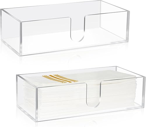 Dispensador de toallas de papel plegables, 2 unidades, para encimera, servilletas de papel, dispensador de servilletas de papel acrílico