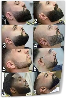 Generic Modern Barber Shop Salon Male Beard Style Guide Hairstyle Chart Poster Canvas Print Wall Art Decor Poster Living Room Office Bedroom Aesthetic 08x12inch(20x30cm) Unframe-style