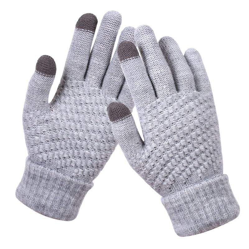 Wildstcih Winter Touchscreen Knitted Gloves | Warm Thermal Wool Blend | Stretchable Unisex Casual Outdoor for Cold Weather | Cozy & Durable With Ribbed Cuffs |-image-12