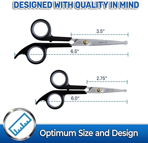 Miniatura 9 de Set de tijeras para el aseo de mascotas de Pet Magasin Incluye 2 pares de tijeras 1 para cuerpo y 1 para cara nariz orejas y patas Con hoja de acero