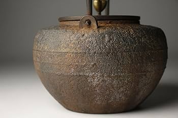 Amazon.co.jp: LIG平安 光玉堂造 紫斑銅蓋 手取形鉄瓶 茶道具 共