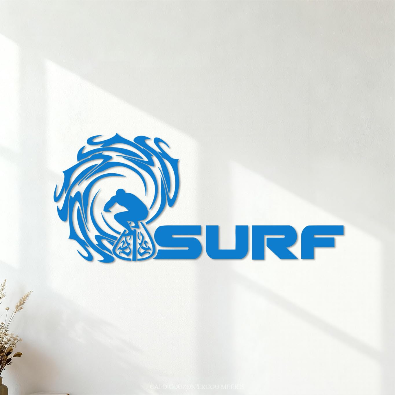 Vinyl Wall Stickers Surf Surfing Logo Waves Water Sports Beach Style 53x118.1cm Equipped with Transfer Film kit Blue