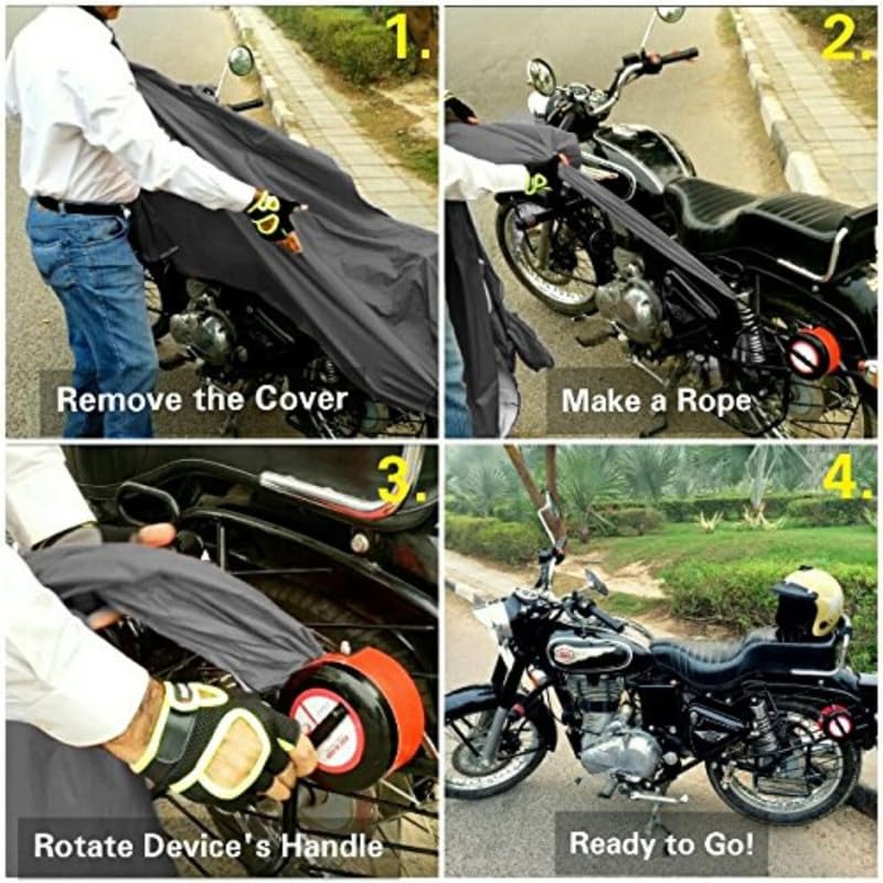 Image of BIKEBLAZER Semi-Automatic Full Body Bike Covers - Heavy Duty Device | Water Resistant | UV Safe | 100% Dust Proof | Anti-Theft & Scratch Proof Covers, Compatible with All Triumph Motorcycles BMK