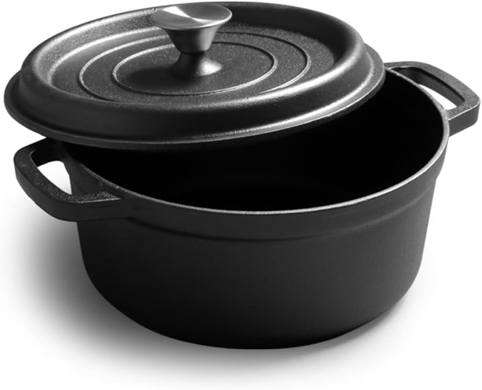 Casseruola con coperchi, pentola da forno olandese in ghisa con manici ergonomici, teglia da forno, casseruola, pentola per stufato, 24 cm