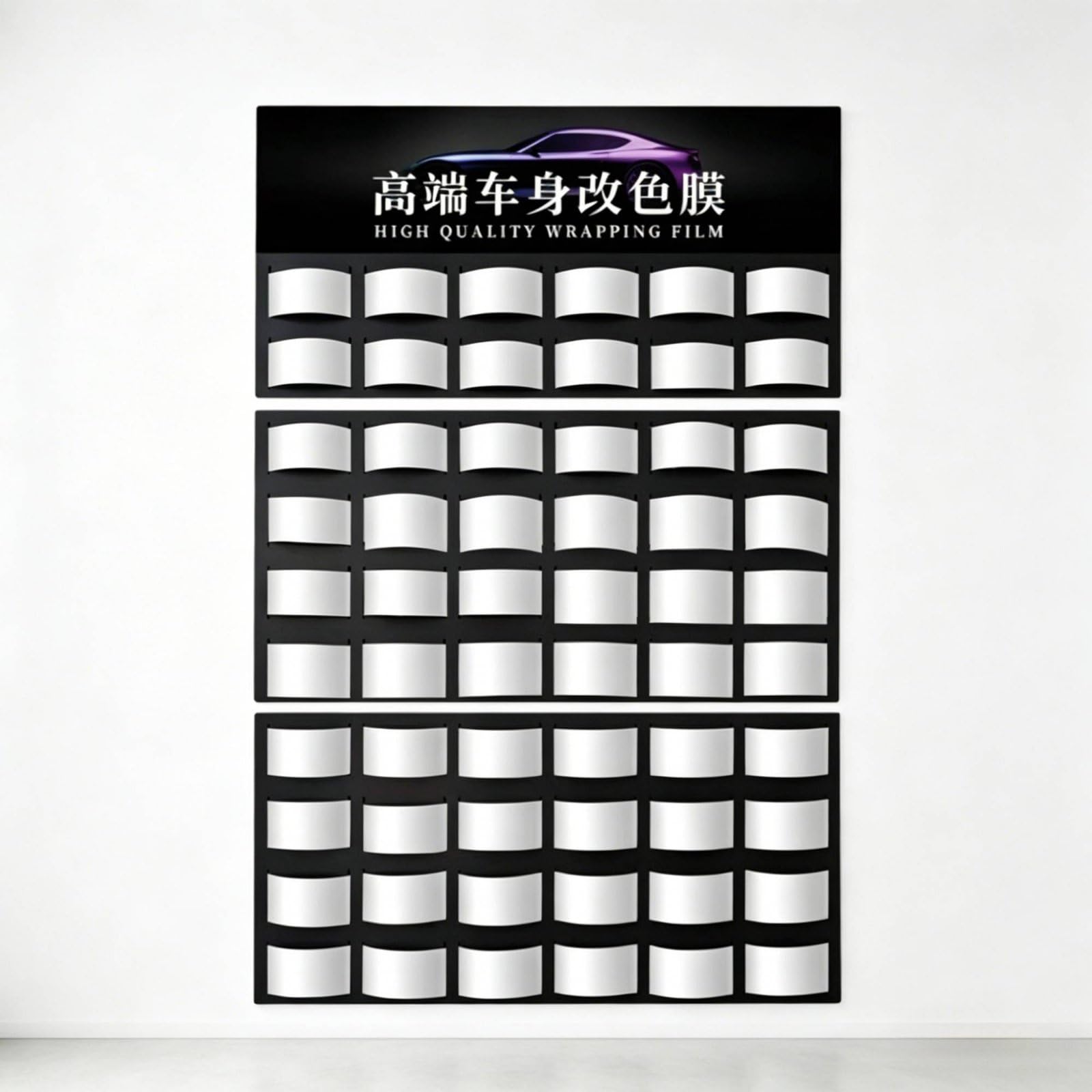 Tablero de de Vinilo para Envolturas Panel Soporte y Porta Tarjetas con Ranuras en PVC Rígido Visualización de 60 Tarjetas Adecuado para Atención Exposiciones de Tienda, For 6x14cm Card