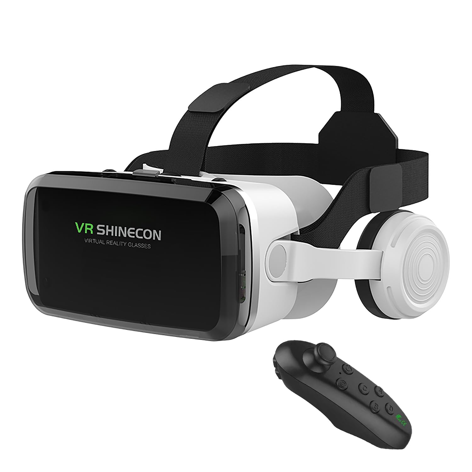 LONGLU Gafas VR para teléfonos móviles con pantalla de 4,7-6,7 pulgadas, gafas de realidad virtual 3D Bluetooth con controlador compatible con iPhone y Samsung Android, etc. (con controlador)