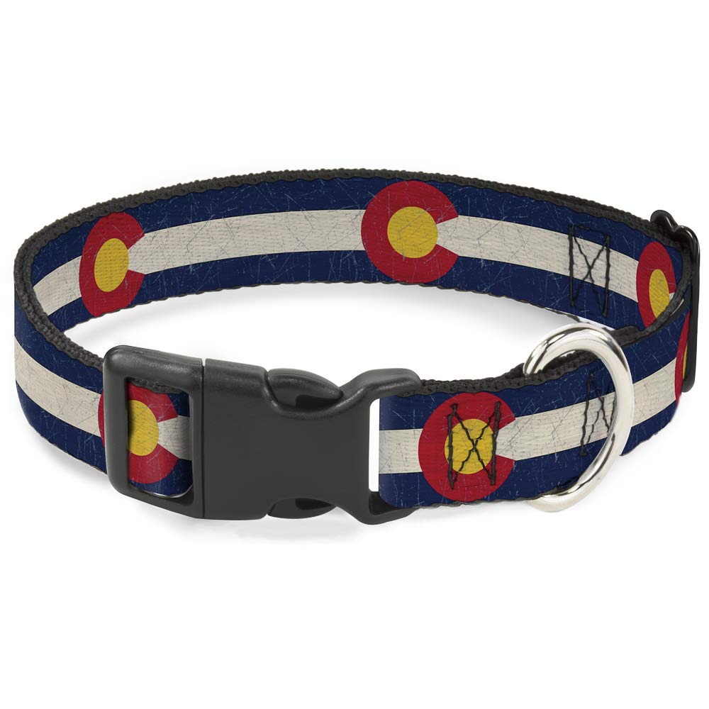 Collier clip en plastique imprimé vintage Colorado Flags pour animaux de petite taille
