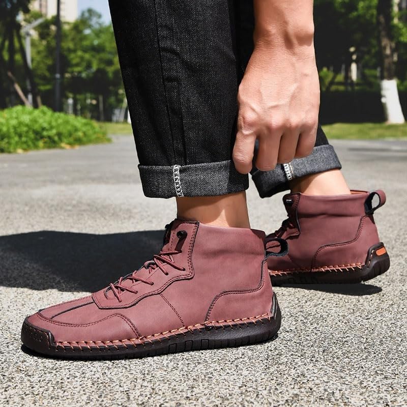 TheFirstYoung Work Boots, Orthopedic Comfort Handmade Leather Boots for Men, Supportive and Stylish Work Shoes4