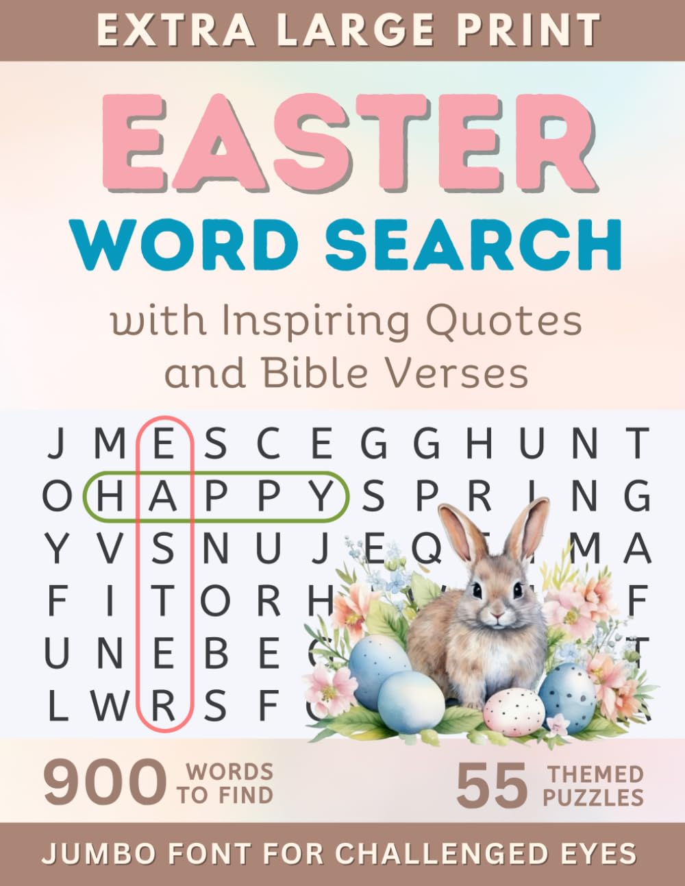 Easter Word Search Extra Large Jumbo Print for Adults & Seniors: Relaxing Word Finds with Bible Verses & Quotes | Christian Activity for Elderly with ... Large Print Words Search Books, Jumbo Font)