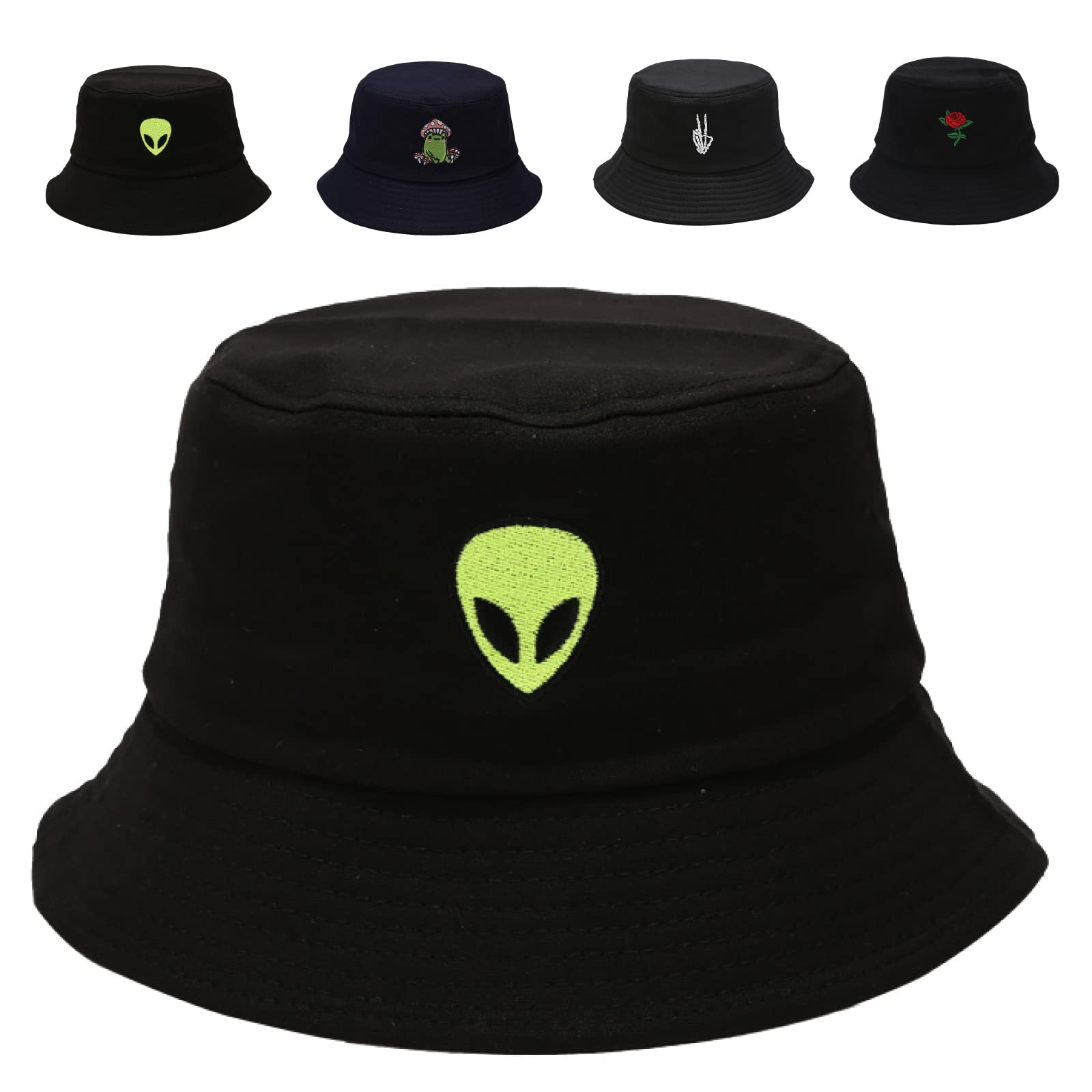 Cotton Bucket Hat for Women Men Summer Travel Sun Beach Bucket Cap, Unisex Outdoor Fisherman Hat