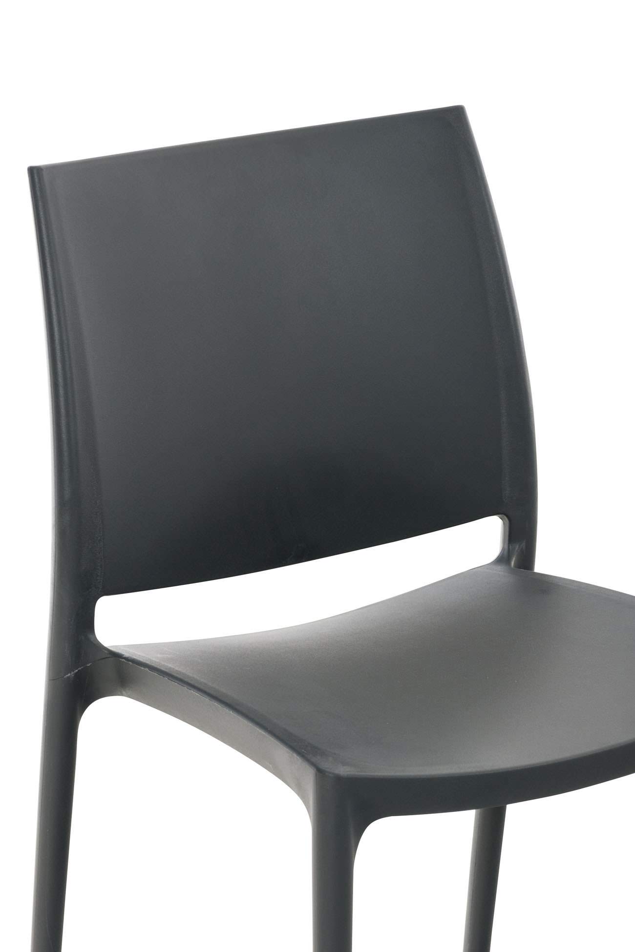 CLP Chaise D'Extérieur Empilable Maya en Plastique I Chaise De Balcon Résistante Aux UV I Chaise De Terrasse Couleur:Gris foncé