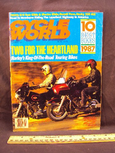 1987 87 October CYCLE WORLD Magazine (Features: Road Test on Harley Davidson FLTC Tour Glide Classic, Cagiva / Ducati Paso, & Husqvarna 250 Motorcross, + The Ten Best Bikes of 1987)