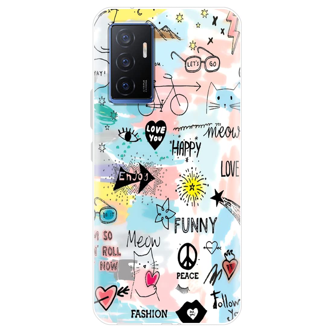 Fashionury Silicone Back Cover for Vivo V23E 5G / Designer Flexible Soft Back Case Cover for Vivo V23E 5G-D0126, Multi-Coloured (B09V2N11PL) Amazon Price History, Amazon Price Tracker