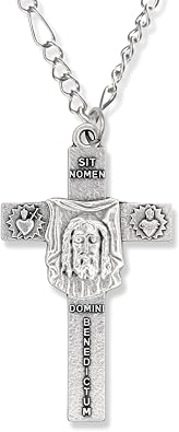 The Face Of Christ / In the Name of God; Get Behind Me Satan! Crucifix - 2 1/4