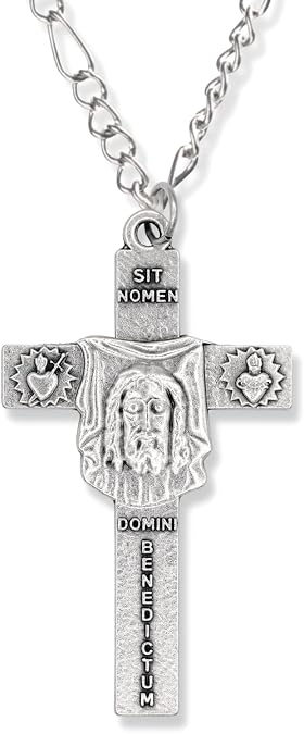 The Face Of Christ / In the Name of God; Get Behind Me Satan! Crucifix - 2 1/4