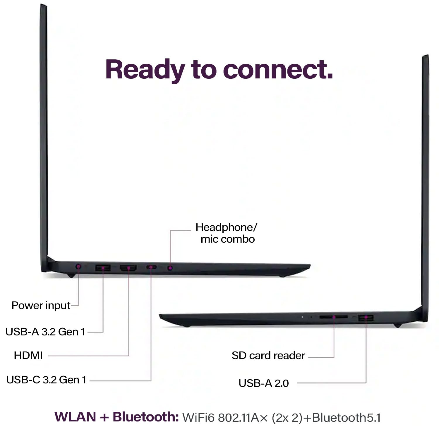 Lenovo IdeaPad 1 15.6" FHD Touchscreen Laptop, Intel Core i5-1335U, 16GB RAM, 512GB SSD, Webcam, HDMI, SD Card Reader, Wi-Fi 6, Win 11 Home, Abyss Blue, Bundle with Thunderobot ML101 Wireless Mouse