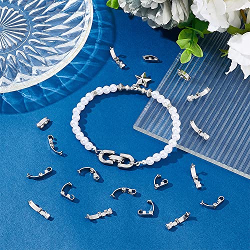 Unicraftale STAS-UN0041-57-US12 50Pcs Fold Over Clasps 11.5Mm Long Stainless Steel Jewelry Clasps Metal Jewelry Extender Micro Fold Over Clasps Bracelet Clasps thumb #4
