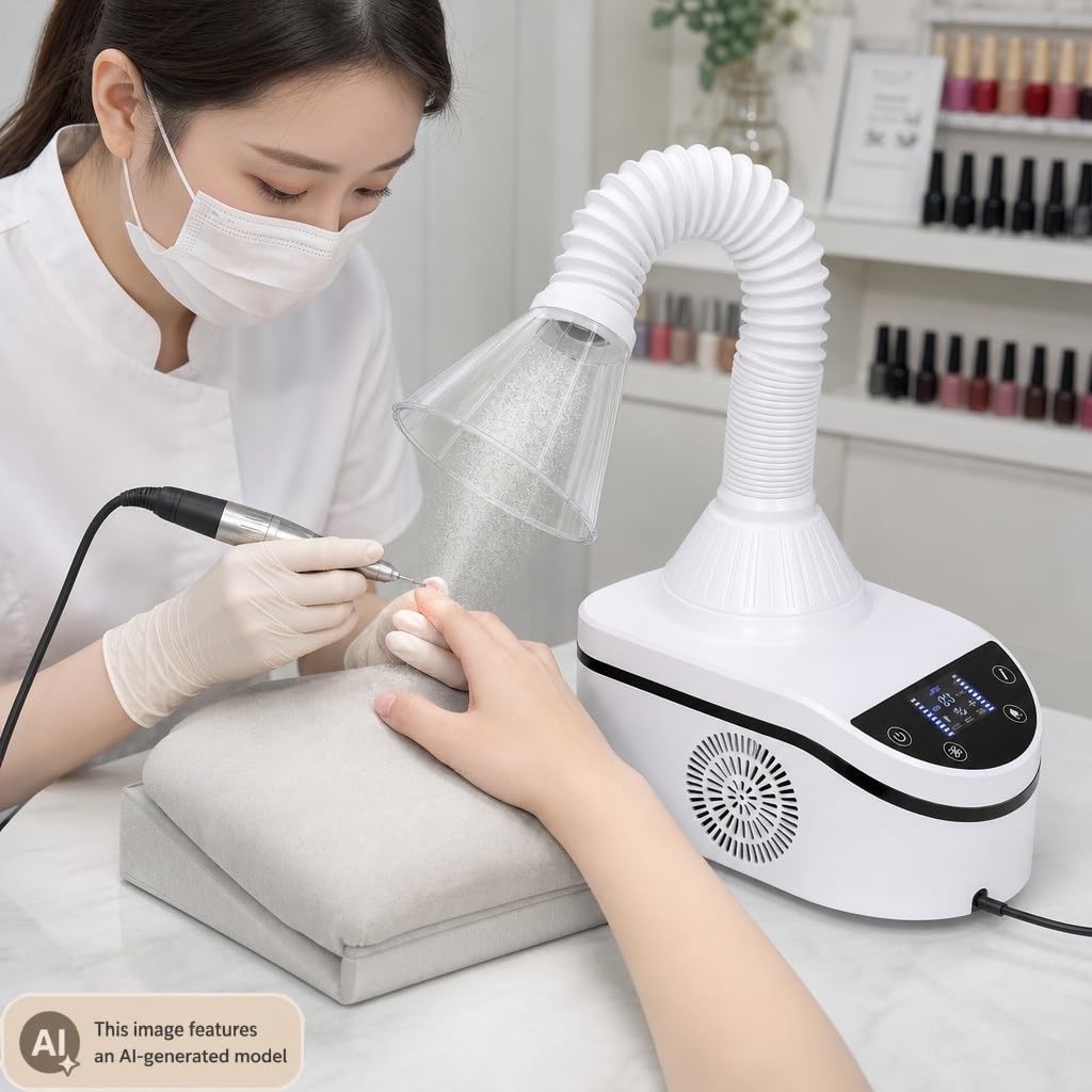 Aspiradora de colector de polvo dental de 230 W con pantalla táctil, control de 3 velocidades, luz LED, limpiador de mesa para salones de uñas, laboratorios dentales y estaciones de trabajo de pulido