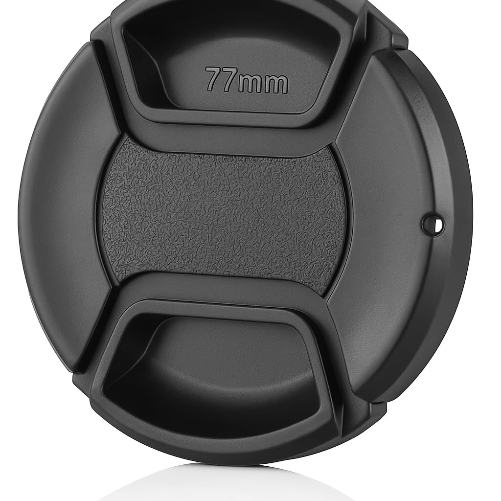 Boosty® 77mm Center Pinch Lens Cap – Snap-On Front Cover for DSLR Camera Lenses – Universal Fit for Canon, Nikon, Sony, and More (Blank 77mm Lens Cap)-image-48
