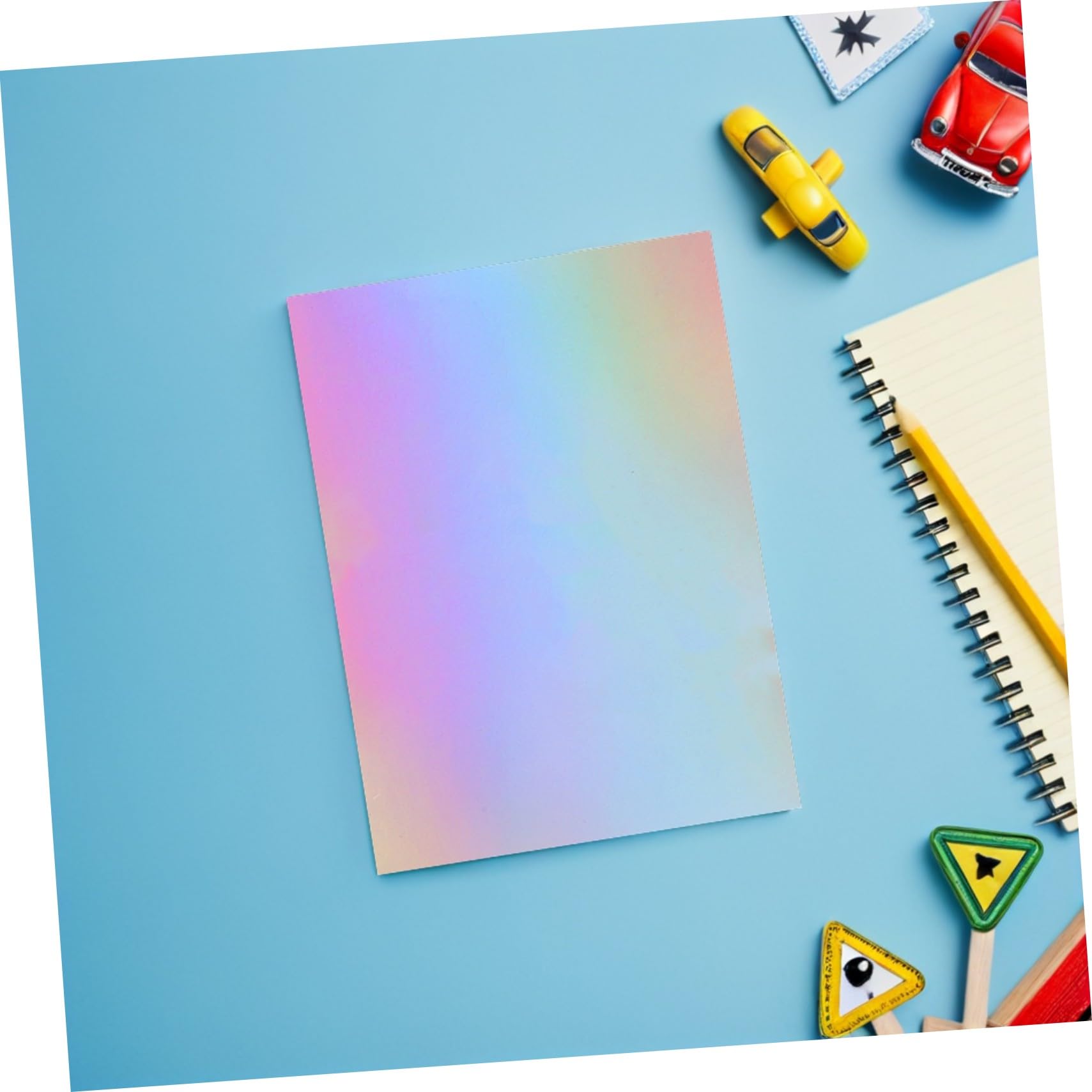 Tofficu 60 piezas Papel Cartulina Metálico Espejo para Manualidades Infantiles DIY Papel Holográfico Iridiscente para Scrapbooking y Creación de Tarjetas Fácil de Cortar y Plegar