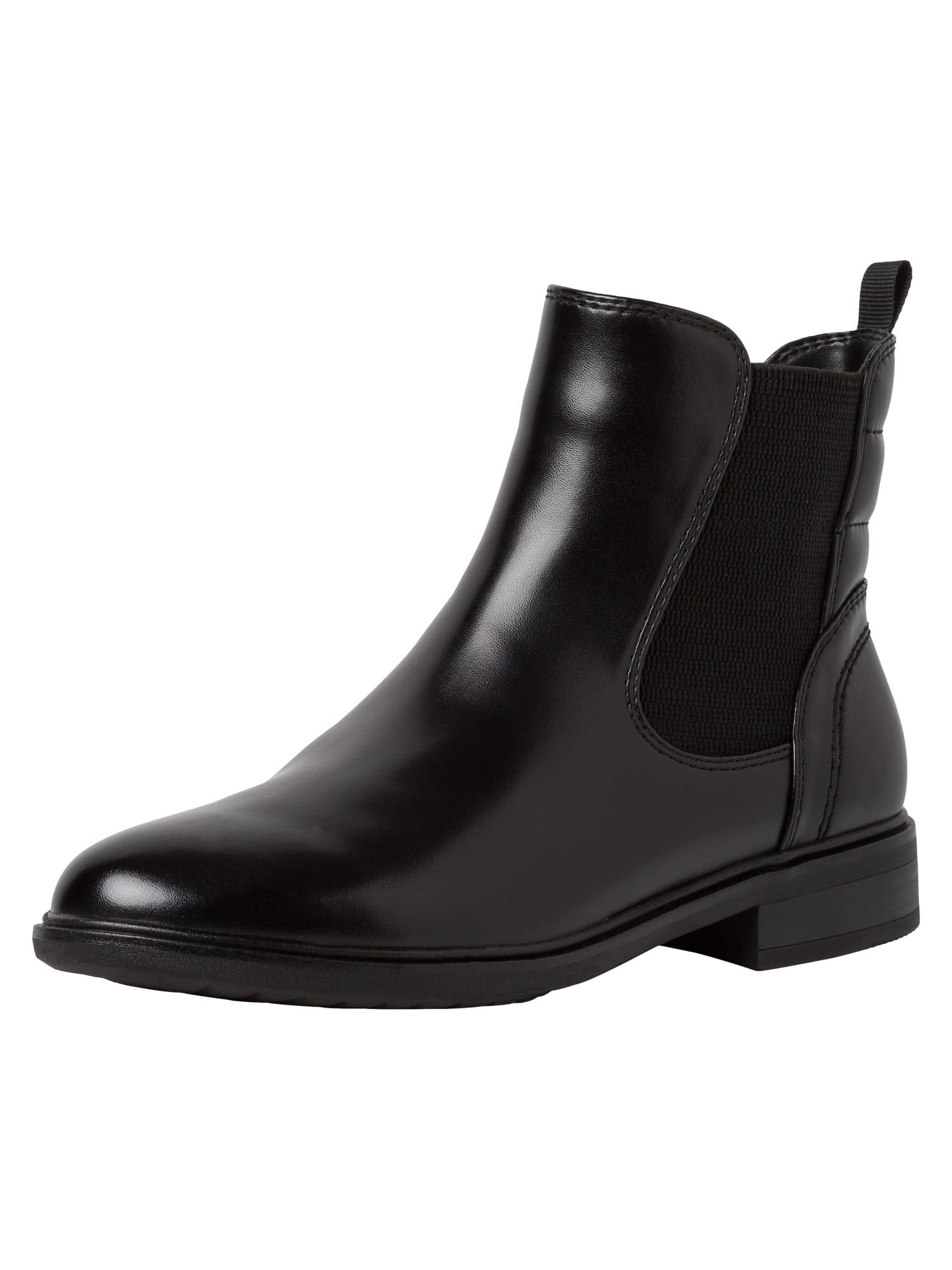 Jana Women’s Chelsea Boots Faux Leather Flat Wide H Extra Width, Black, 4 UK