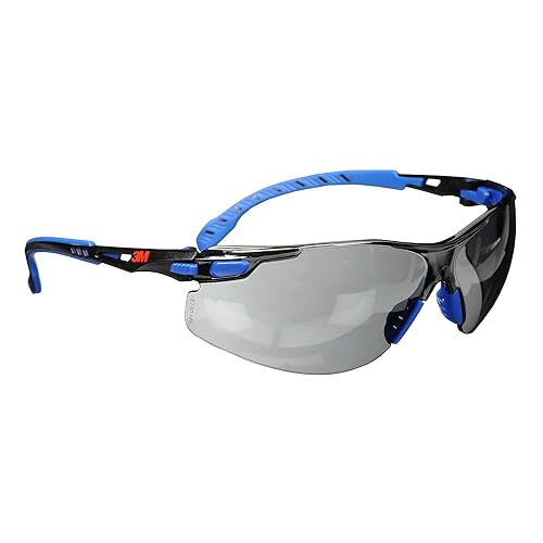 Anteojos protectores 3M Solus 1000 Seriescon revestimiento de Scotchgard antiniebla, talla única , NegroAzul, Gris (BlackBlue Frame, Gray Lens), 1