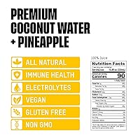 Vista 2 de Once Upon a Coconut Agua de Coco Premium con Piña - Bebida Totalmente Natural Baja en Calorías con Electrolitos - Sin OMG - Sin Gluten - 10.8 Fl Oz