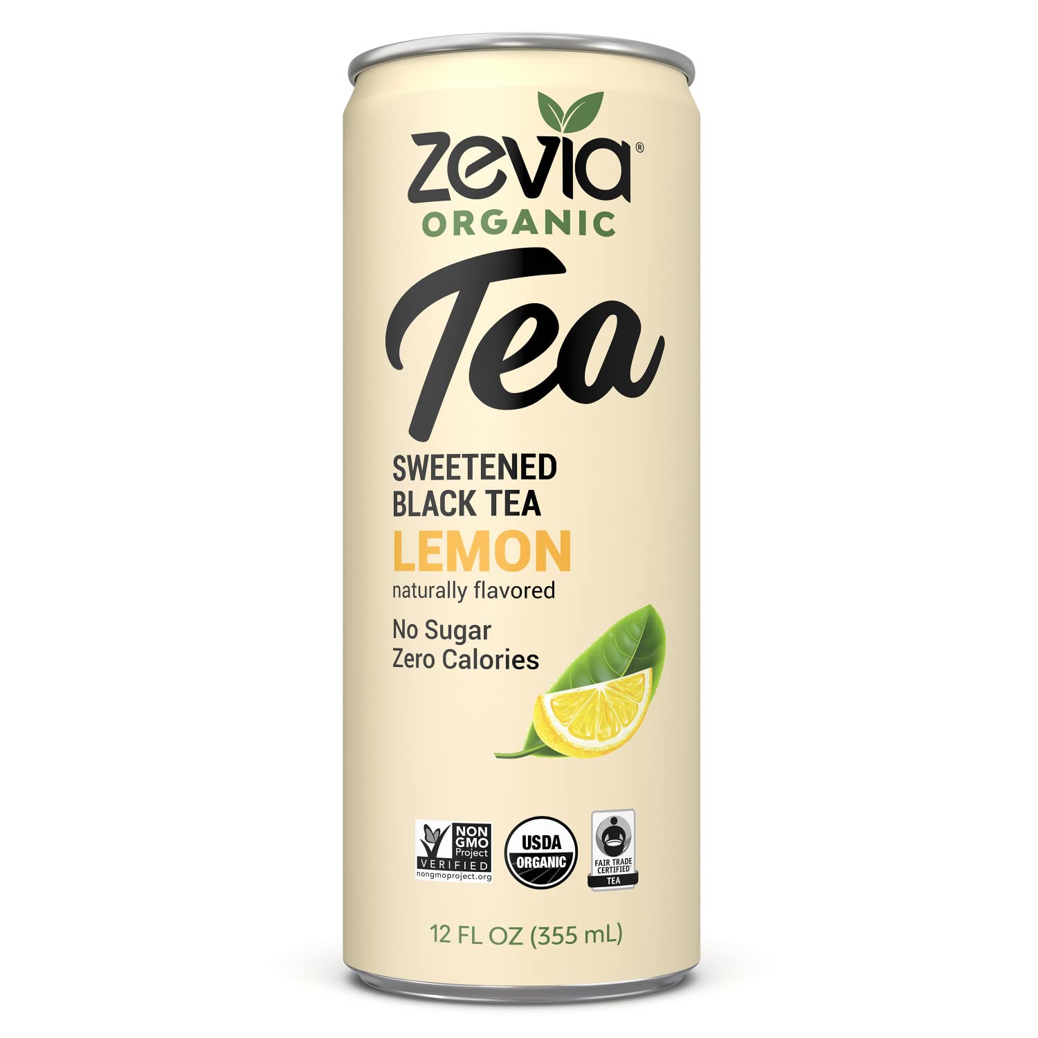 ZEVIA Organic Sweetened Lemon Black Tea, 12 FZ