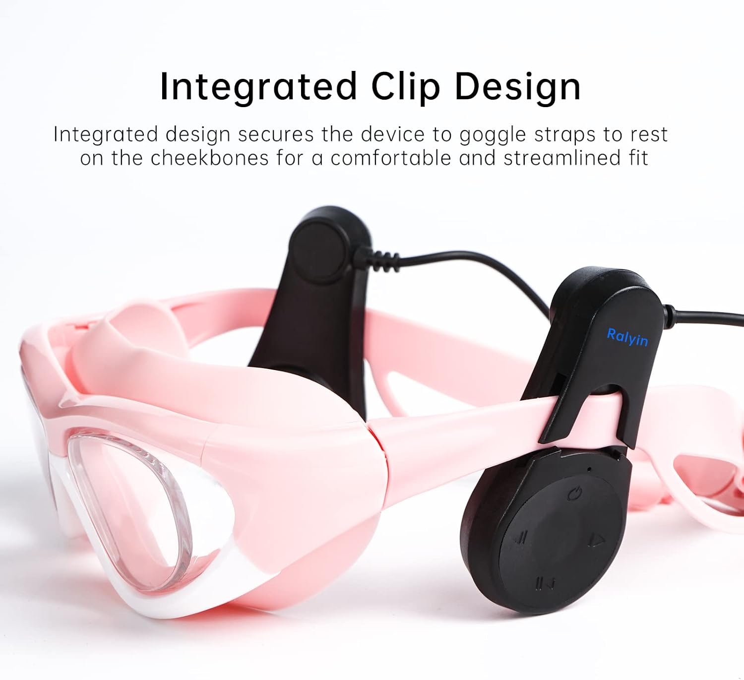 Swimming Headphones, Bone Conduction Design, IPX8 Waterproof, Underwater MP3 Player for Swimmers, Athletes, Water Sports, Diving, Drag and Drop MP3, AAC, M4a, FLAC Using PC or Mac Black