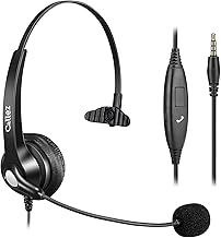 Callez 3.5mm Jack Headset with Microphone Noise Cancelling for Mobile Phone Laptop PC, Corded Computer Headphone for iPhone Samsung Zoom Home Office Work Classroom, In-line Control, Clear Chat