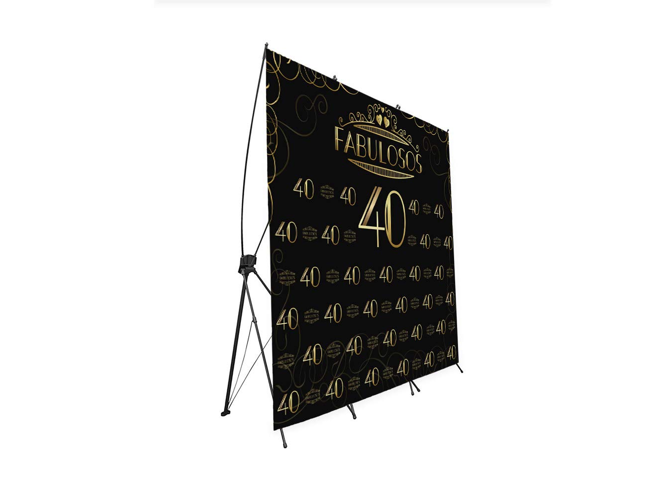 Oedim Photocall X-Banner Extensible 100% Fabulosos 40 | 335x200cm| Regalos para Cumpleaños | Photocall Económico y Original | Ideas para Regalos | Regalos Personalizados de Cumpleaños