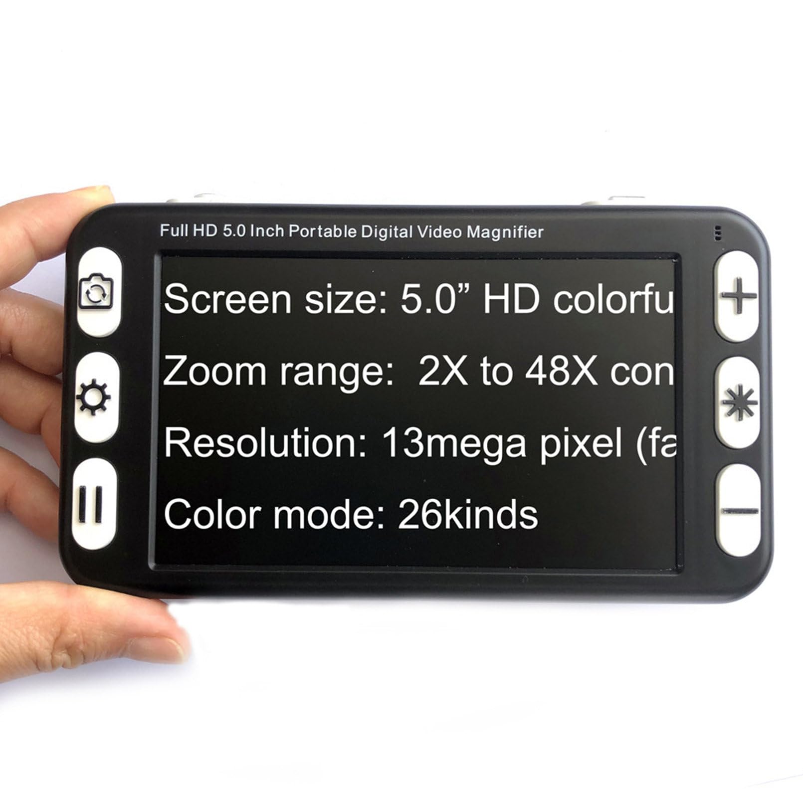 Cyfrowa Lupa Wideo, Elektroniczne Pomoce Wzrokowe, Lupa Cyfrowa PrzenośNa Elektroniczna Lupa Wideo Pomoce Do Czytania 5-Calowy Ekran Lcd Dla OsóB SłAbo WidząCych Zoom 2x-48x