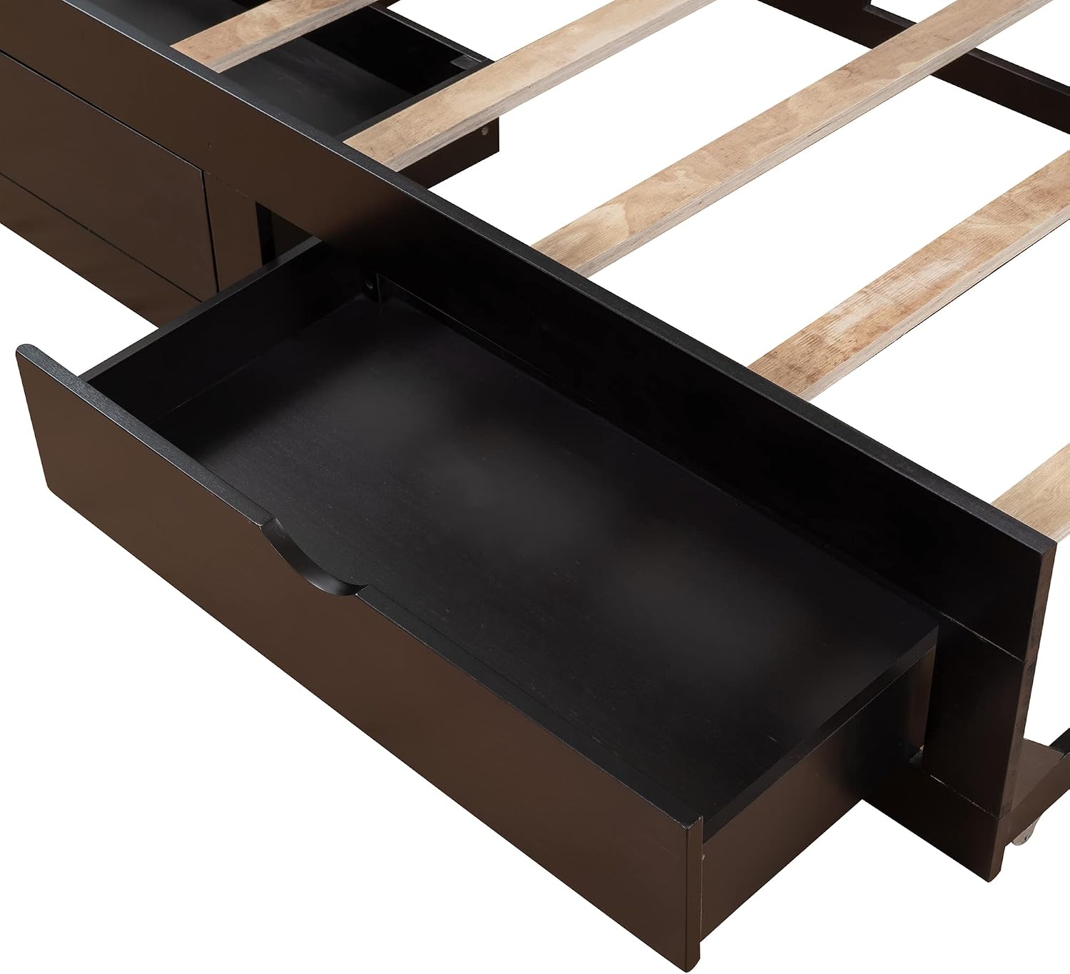 SOFTSEA Twin Daybed with Drawers, Twin to King Extendable Bed Daybed Sofa Bed for Living Room Bedroom (Espresso)