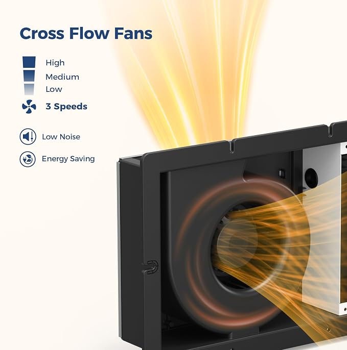 Ventilador de transferencia de aire de habitación a habitación ALORAIR, 200 CFM | Extractor para baños con control de 3 modos, ventilador integrado para instalación en pared, 3 velocidades con sensor de temperatura miniatura 8