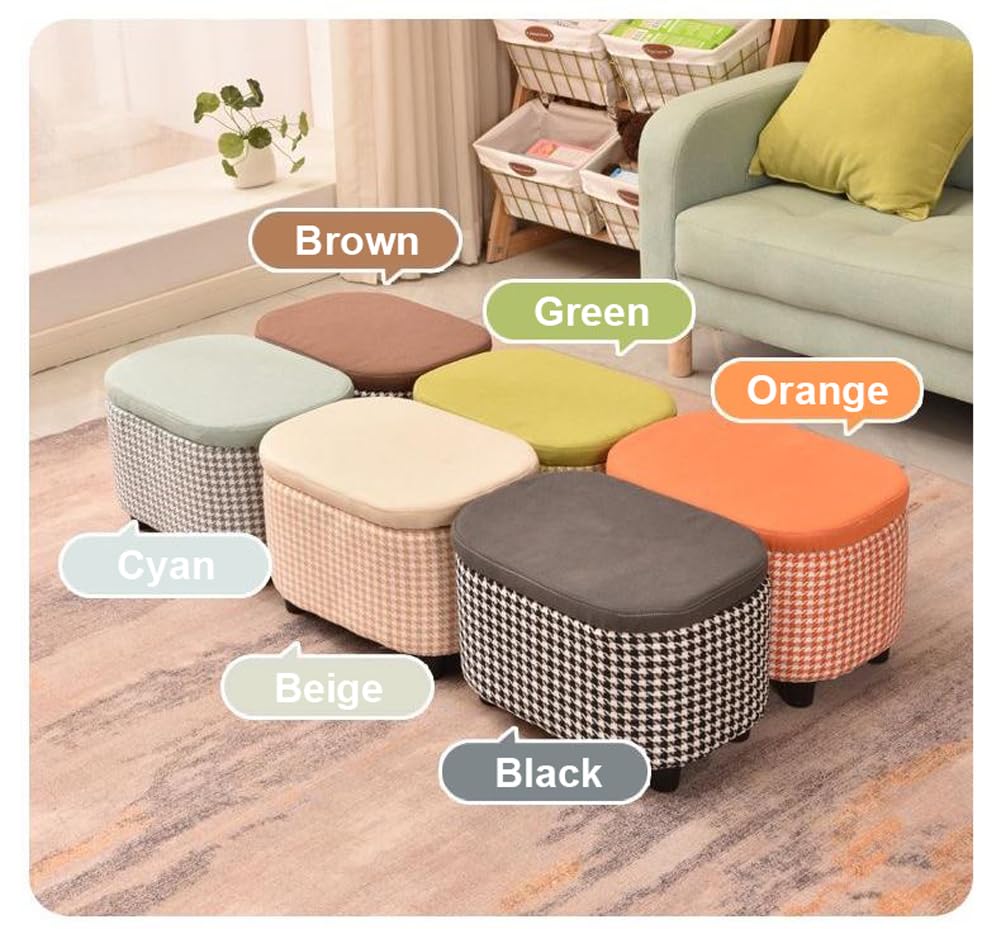Pouf Grande con Contenitore, poggiapiedi Imbottito in Stile retrò per Soggiorno e Ingresso, Sgabello per cambiarsi Le Scarpe con Seduta Imbottita, Soluzione d'arredo eleg