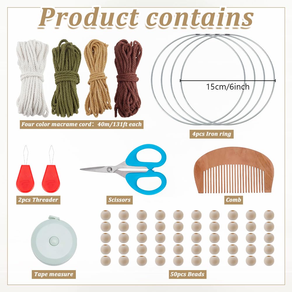 FREEBLOSS Kit de Macramé Arbre de Vie pour Débutants à Réaliser Soi Même. Décoration Murale Bohème avec Instructions Idéale pour le Salon Ou la Chambre.