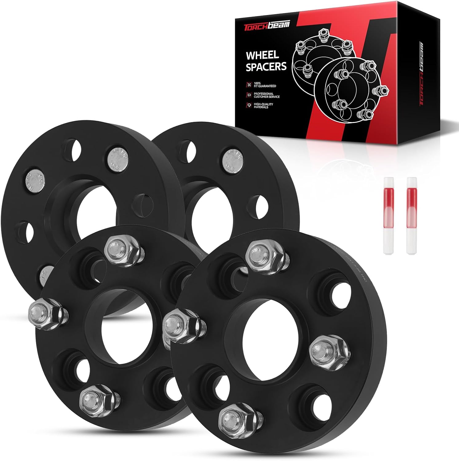 Torchbeam 4x100mm Wheel Spacers 1" for 2007-2012 2015-2020 Fit, 2001-2005 Civic 1.7L, 1988-2000 Civic 1.6L, 2000-2004 2006 2012-2022 Accent, 2002-2014 Cooper, 56.1mm Hub Bore & with M12x1.5
